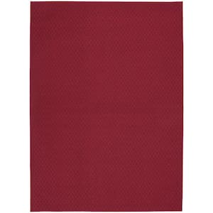 Town Square Chili Red 8 ft. x 10 ft. Solid Polypropylene Area Rug