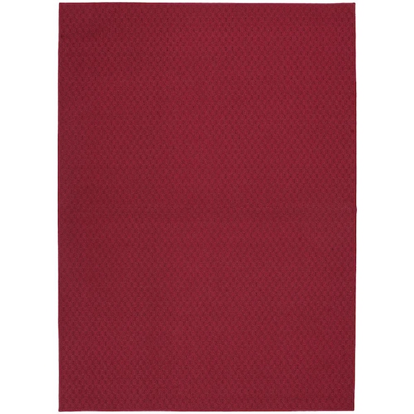 Town Square Chili Red 8 ft. x 10 ft. Solid Polypropylene Area Rug