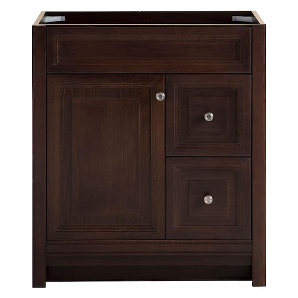 Home Decorators Collection Brinkhill 30 in. W x 21.6 in. D x 34.27 in. H Bath Vanity Cabinet without Top in Chocolate