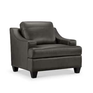Morano Gray Leather Arm Chair