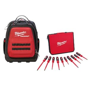 10-Piece 1000-Volt Insulated Screwdriver Set and Case with PACKOUT Backpack