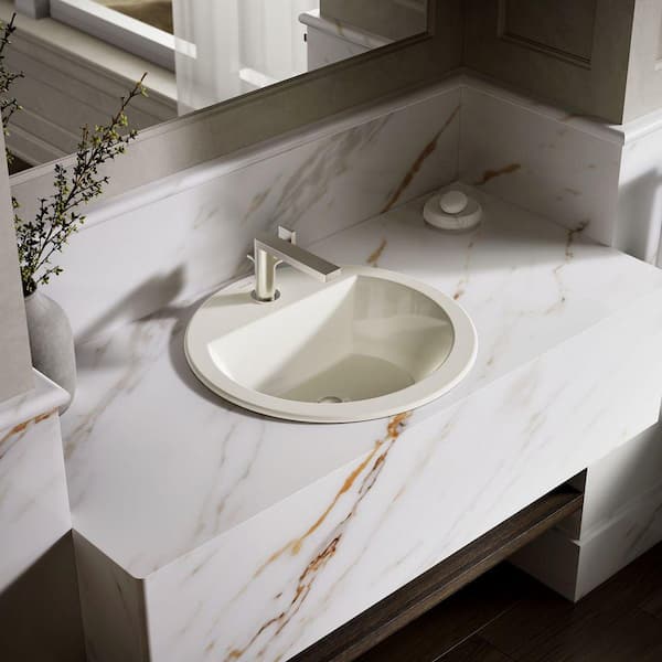 KOHLER Bryant 19 in. x 18.9 in. Drop-In Bathroom Sink in Biscuit Vitreous China