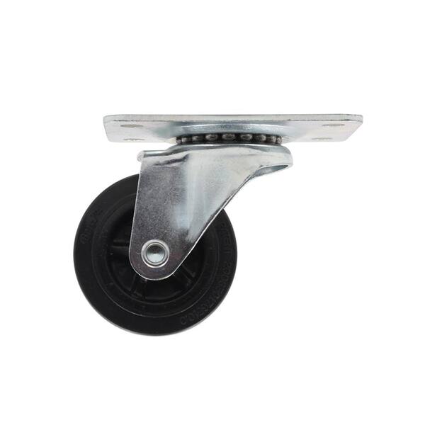 Everbilt 2-1/2 in. General Duty Black Polyproplyene Swivel Plate Caster 100 lbs. Weight Capacity
