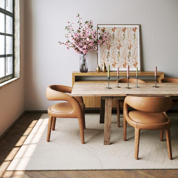 Padma Lakshmi Stillpoint Radiating Pattern Wool Ivory 3 ft. x 6 ft. Indoor Runner Rug
