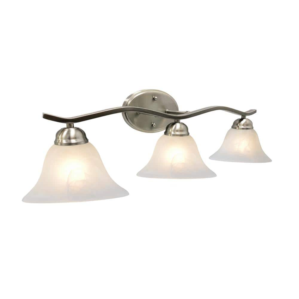 Aspen Creative Corporation 26-1/4 In. 3-Light Satin Nickel Vanity Light ...