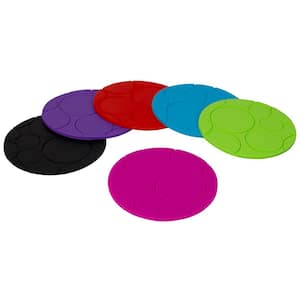 4 in. Non-Slip Round Silicone Multi-color Coasters (Set of 6)