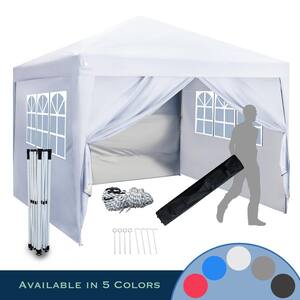 10 ft. L x 10 ft. L White Instant Canopy Pop-Up Tent with Sidewalls, Adjustable Legs