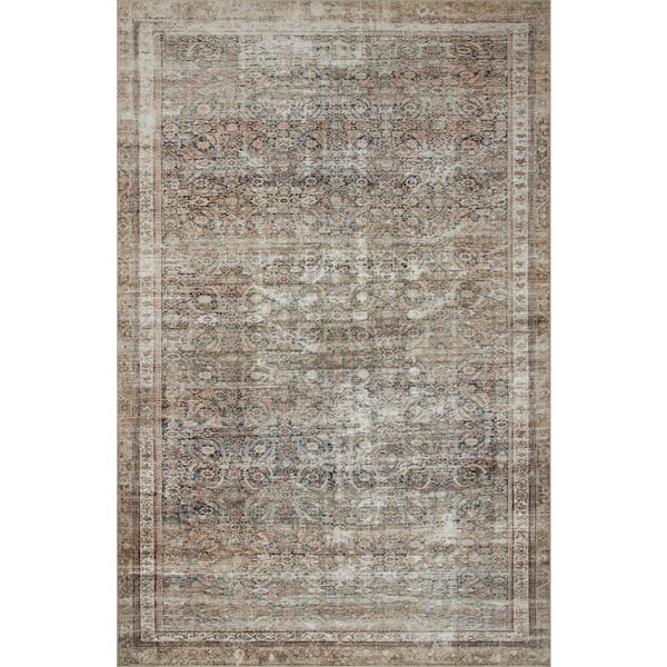 Chris Love Julia Jules Ink/Terracotta 3 ft. 6 in. x 5 ft. 6 in.  Traditional Accent Rug