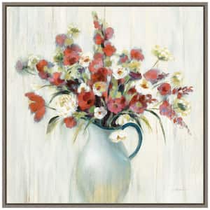 Coastal Bouquet Autumn" by Silvia Vassileva 1-Piece Canvas Transfer Floater Frame Home Art Print 22 in. x 22 in.