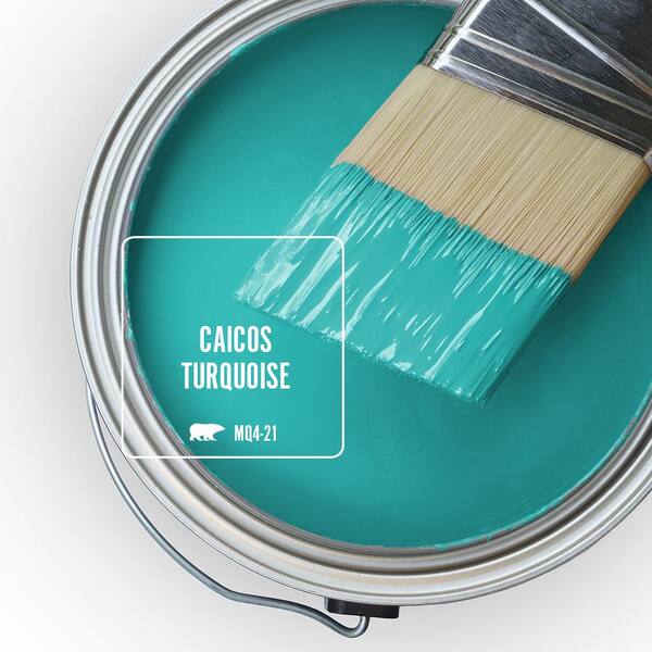 BEHR MARQUEE 1 gal. #MQ4-21 Caicos Turquoise One-Coat Hide Satin Enamel Interior Paint & Primer