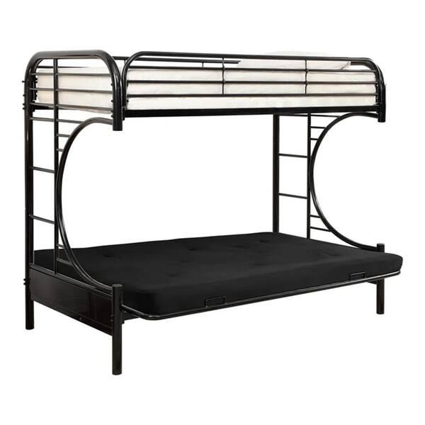 Benjara Black Twin Adjustable Bunk Bed With Ladders BM186448 - The Home ...