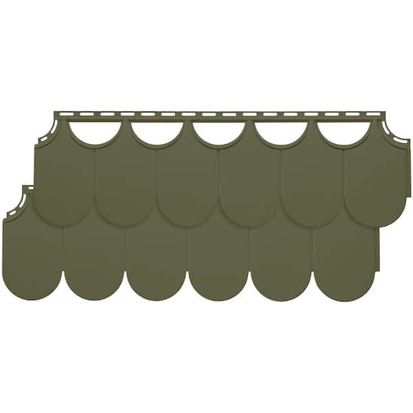 Novik NovikShake HR Half Round (10 in. x 32 in.) Polymer Siding in Brunswick Green (22 Panels Per Box, 32.2 sq. ft.)