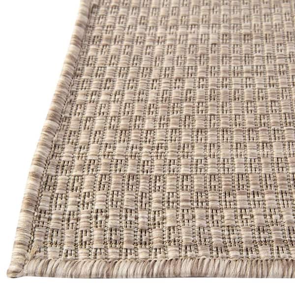 Beige Polypropylene 5 ft. x 8 ft. Solid Indoor/Outdoor Area Rug