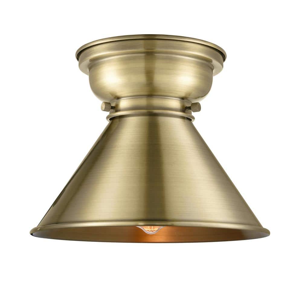 Aditi Briarcliff 10 in. 1-Light Antique Brass Flush Mount price history on PriceWatchPro