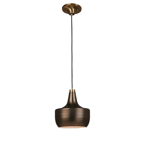 Luminosa 1-Light Soft Brass Mini Pendant with Metal Shade