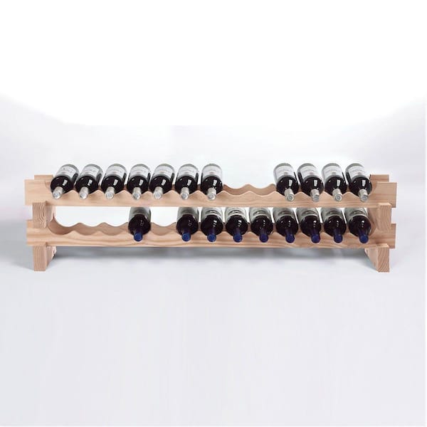 Wine Enthusiast 26-Bottle Stackable Wine Rack Kit in Natural