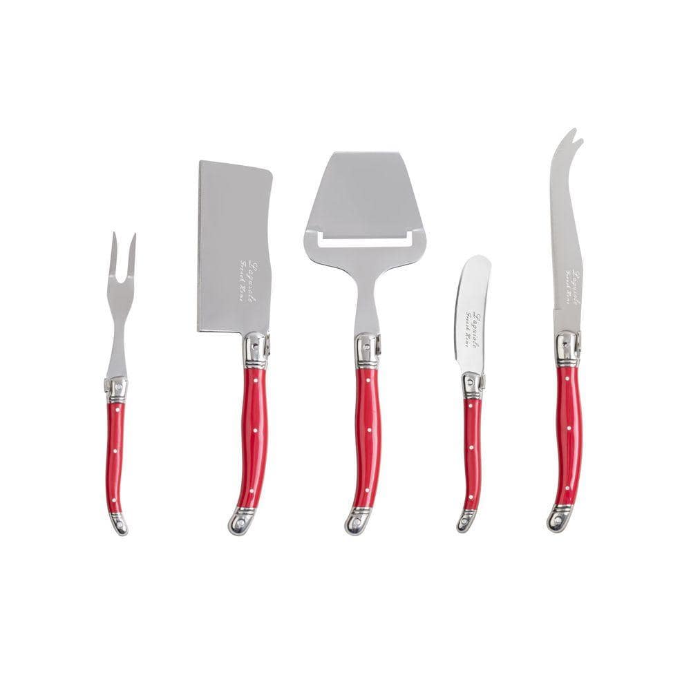 French Home Laguiole 5 Piece Cheese Knife, Fork and Slicer Set