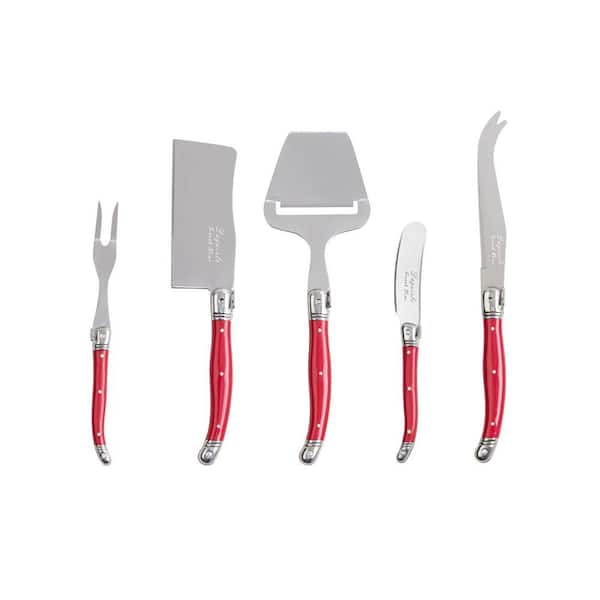 French Home Laguiole 5 Piece Cheese Knife, Fork and Slicer Set