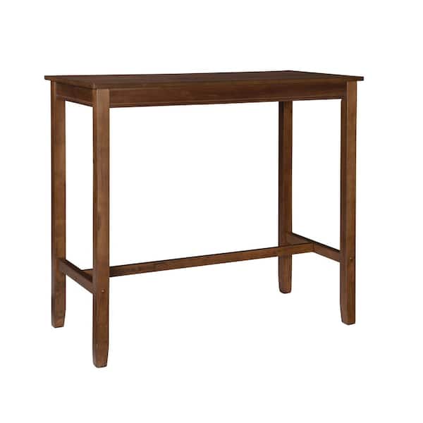 Linon Home Decor Concord Bar Height Rustic Brown Wood 47.25 in. 4-Leg Dining Table Seats-4