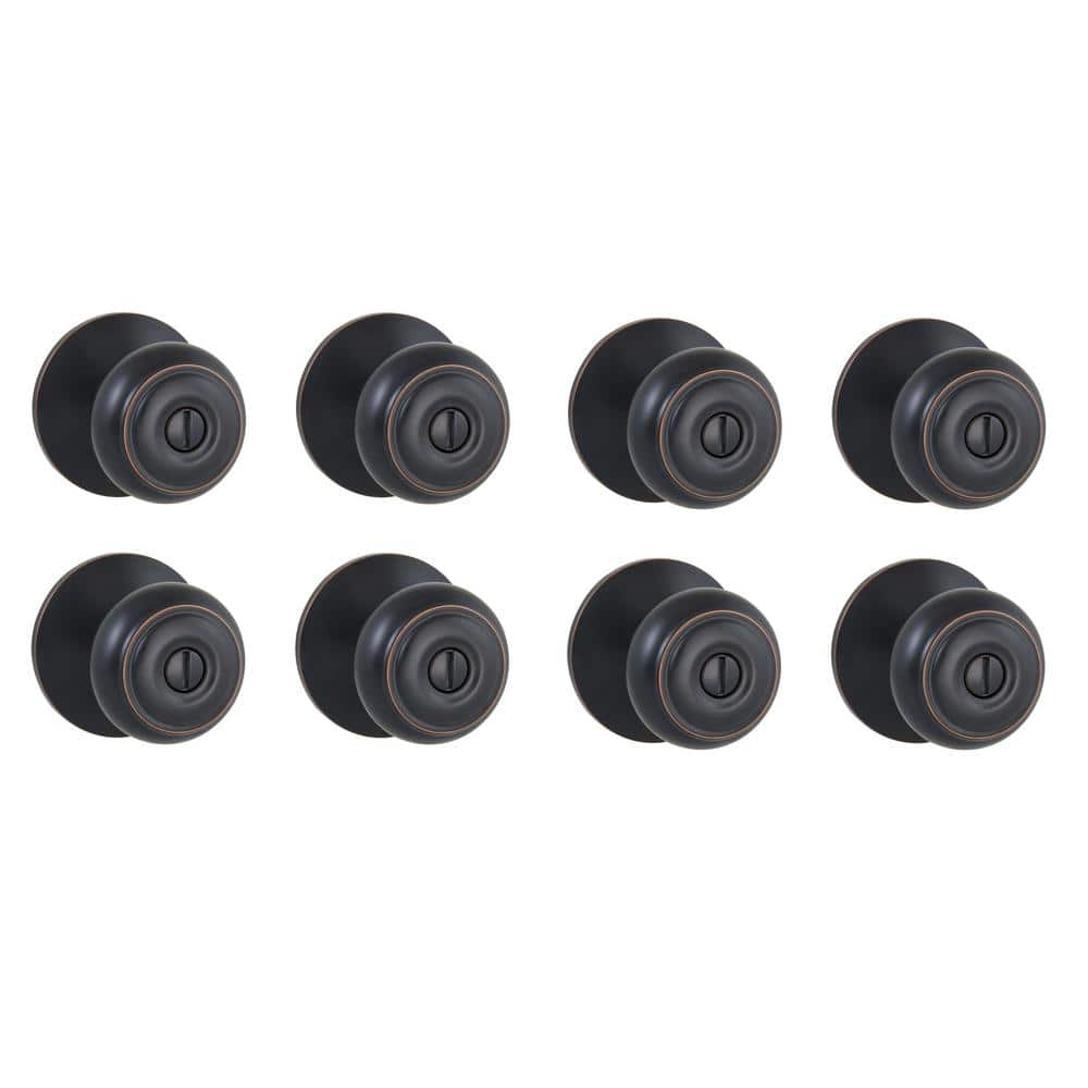 Hartford Aged Bronze Bed/Bath Door Knob (8-Pack)