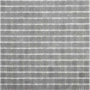 Dune Glossy Stone Gray 12 in. x 12 in. Glass Mosaic Wall and Floor Tile (20 sq. ft./case) (20-pack)