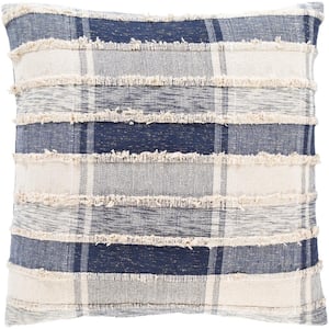 Aaisha Dark Blue 22 in. x 22 in. Down Throw Pillow