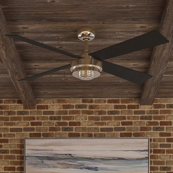 Hampton Bay Kemper II 52 in. Indoor Liquid Nickel Ceiling Fan with Remote Control