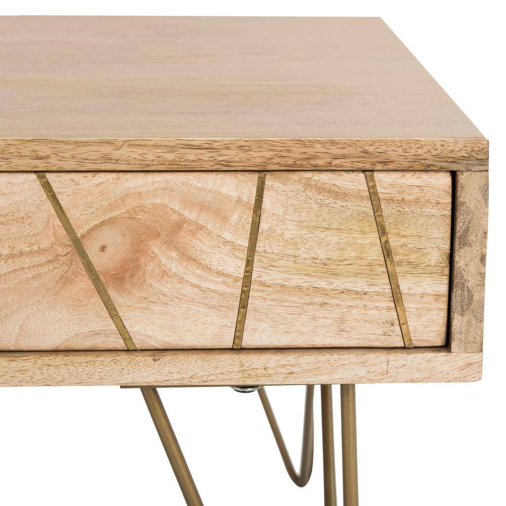 Transitional Mango Wood Rectangular Coffee Table with Storage