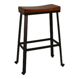 Thea 30 in. Chestnut Saddle Seat Stool