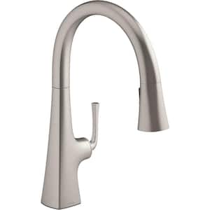 Graze Single-Handle Pull-Down Sprayer Kitchen Faucet with 3-Function Sprayhead in Vibrant Stainless
