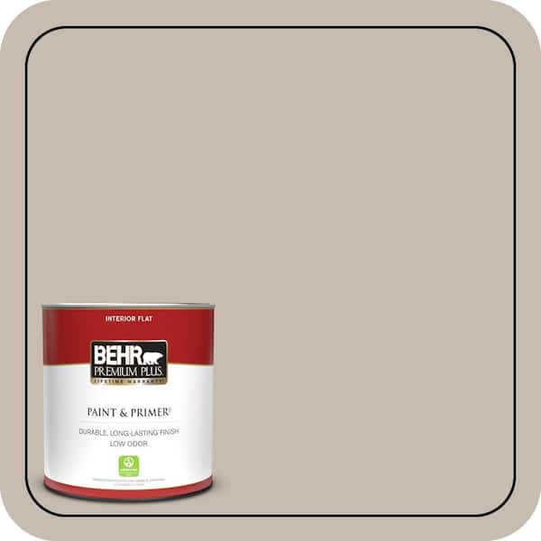 BEHR PREMIUM PLUS 1 qt. #ECC-44-1 Barley Field Flat Low Odor Interior Paint & Primer