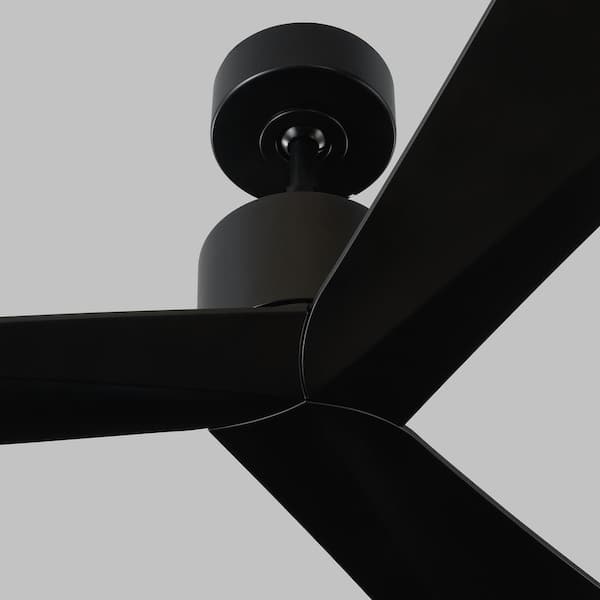 Generation Lighting - Adler 52 in. Indoor/Outdoor Matte Black Ceiling Fan with Matte Black Blades, DC Motor and 6-Speed Remote Control