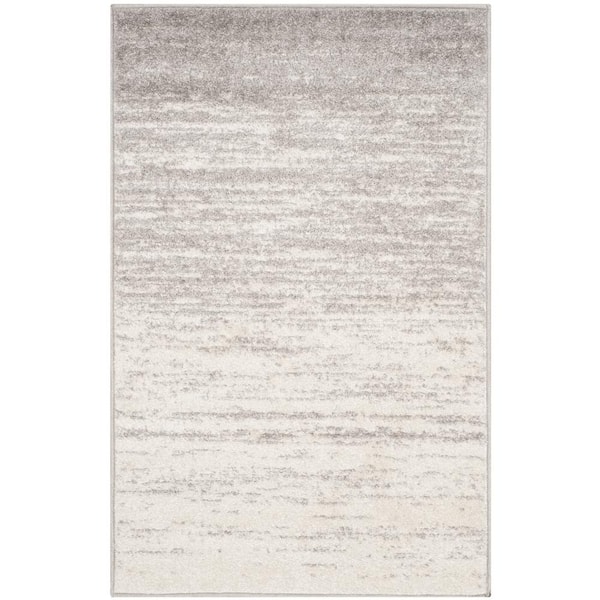 SAFAVIEH Adirondack Ivory/Silver 3 ft. x 4 ft. Solid Striped Area Rug