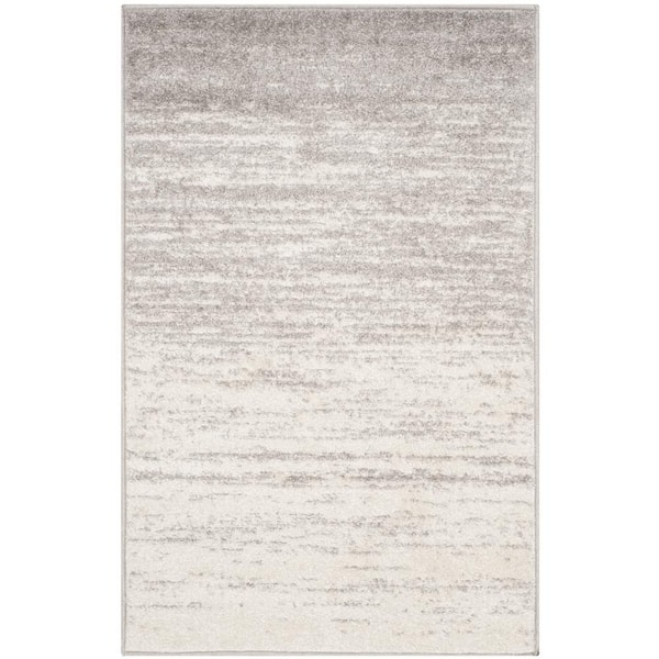 SAFAVIEH Adirondack Ivory/Silver Solid Color 3 ft. x 4 ft. Striped Area Rug