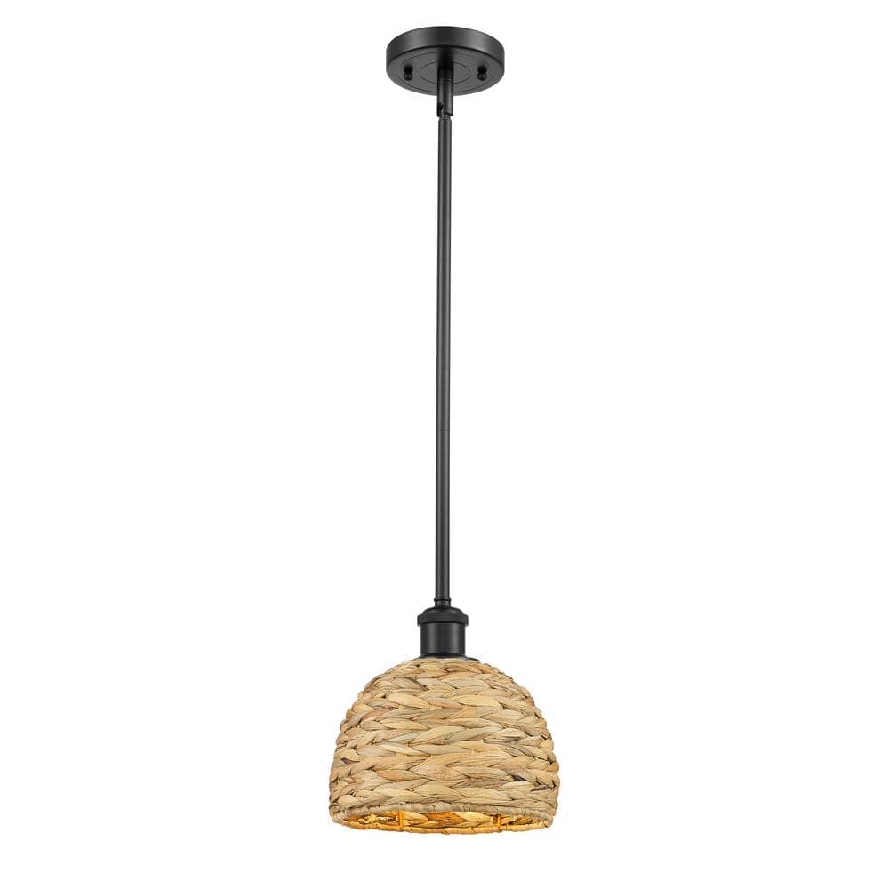 Woven Rattan 100-Watt 1-Light Matte Black Shaded Mini Pendant Light with Rattan Shade price history on PriceWatchPro