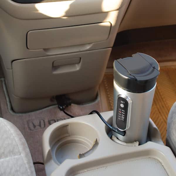 Car Heated Travel Mug 12V Charger Stainless Steel Coffee Cup