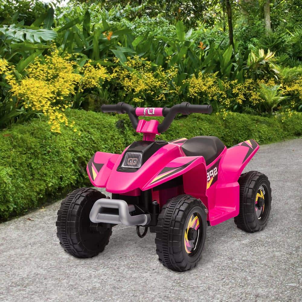 6V Pink Electric Motorized Quad with Safety Features