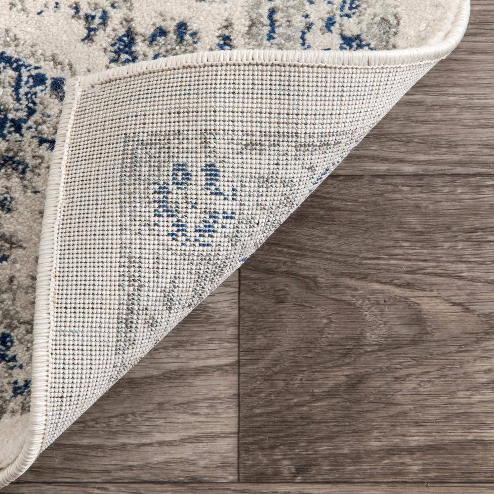 Minta Blue and Off-White Vintage Synthetic Area Rug