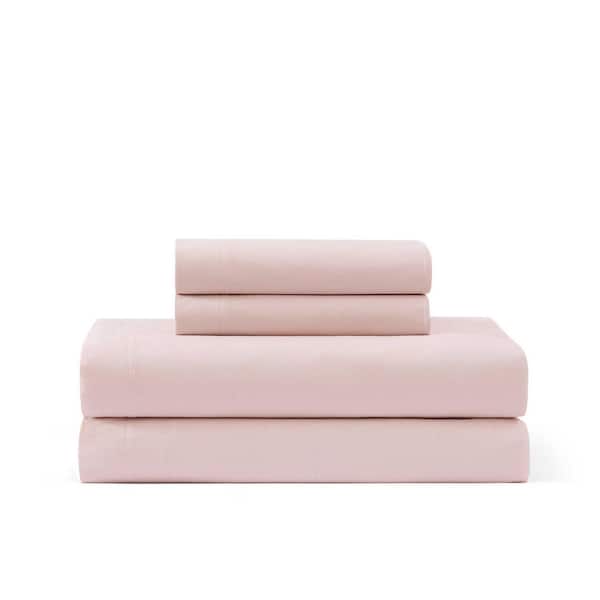Tommy Hilfiger Solid 3-Piece Pink Cotton Twin Sheet Set
