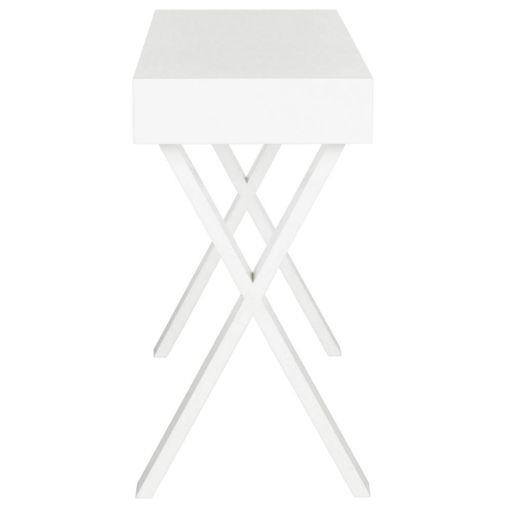 White Lacquer One Drawer Vanity Desk