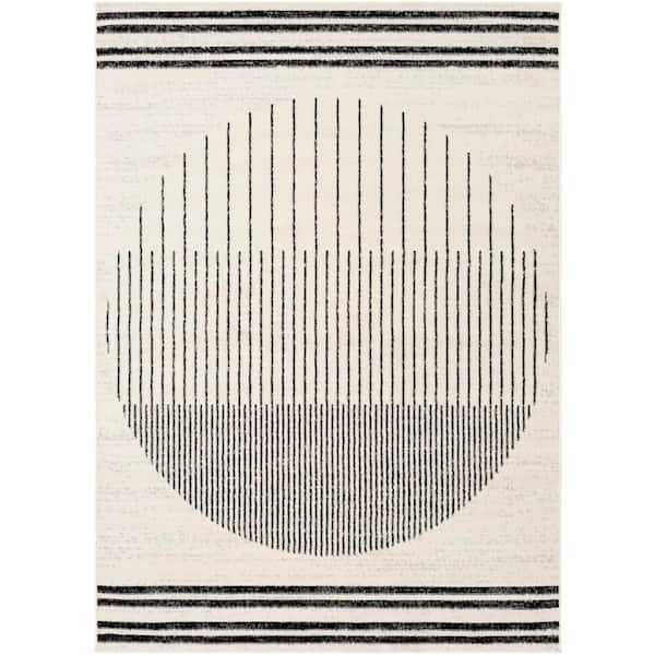 Livabliss Jimina Black/Ivory 4 ft. x 6 ft. Indoor Area Rug
