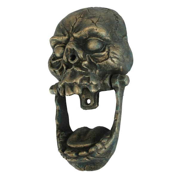 Design Toscano Knock-Jaw Skull Authentic Foundry Iron Novelty Door Knocker: Large