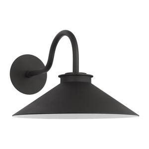 Modern Barn Light Large Textured Black StoneStrong Dark Sky Outdoor Hardwired Sconce with Integrated LED