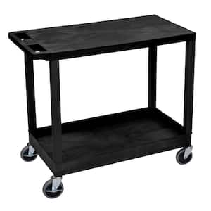 EC Series 18 in. W x 35 in. L 3-Shelf Utility Cart, Black