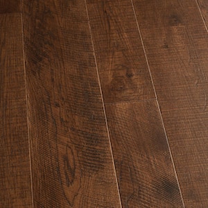 Take Home Sample - Sunset Hickory Water Resistant Distressed Click Lock Engineered Hardwood Flooring - 6 in. x 7 in.
