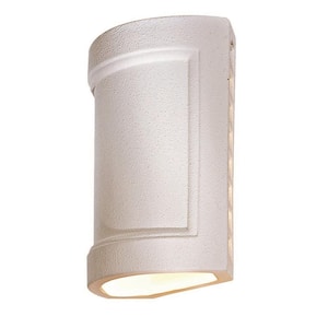 1-Light White Ceramic Outdoor Wall Mount Pocket Lantern