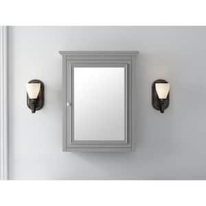 Fremont 24 in. W x 30 in. H Framed Rectangular Bathroom Vanity Mirror in Gray