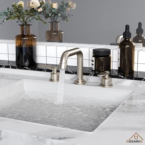 8 in. Widespread 2-Handle Bathroom Faucet with Drain Kit Included in Brushed Nickel