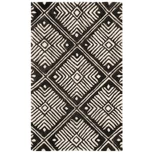 Cambridge Ivory/Charcoal Doormat 3 ft. x 5 ft. Geometric Area Rug