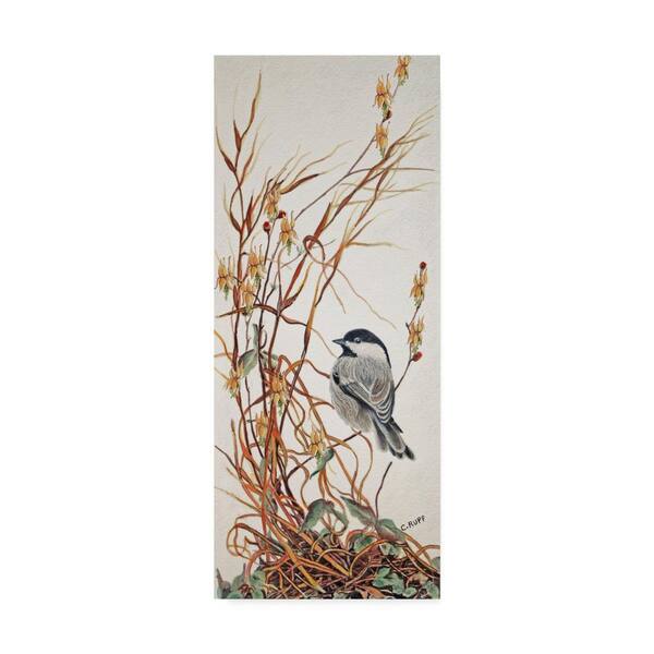 Trademark Fine Art Carol J Rupp Chickadee in Summer Grass Canvas Unframed Photography Wall Art 20 in. x 47 in
